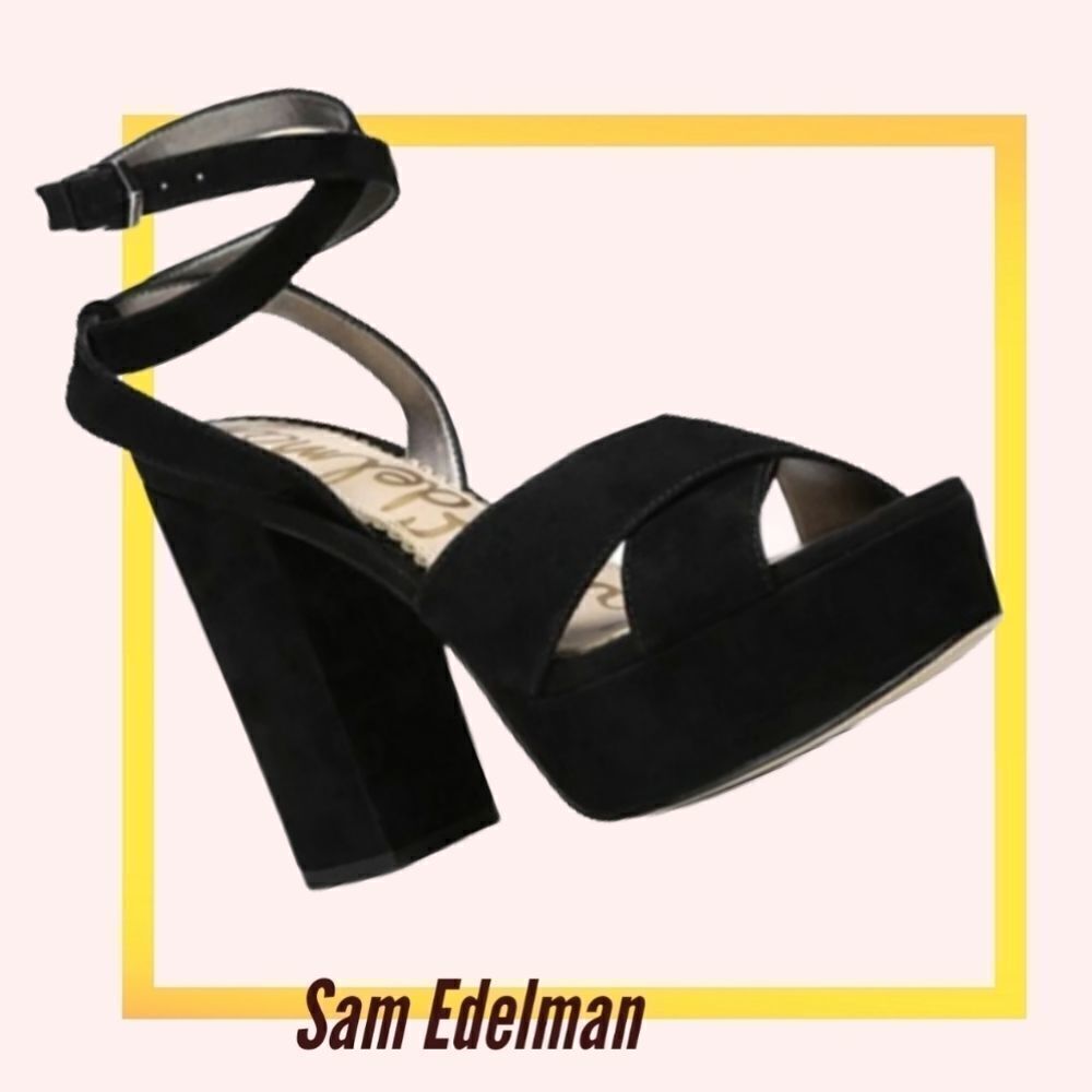 Sam EdelmanMara Suede black Platform Sandal - Picture 2 of 12